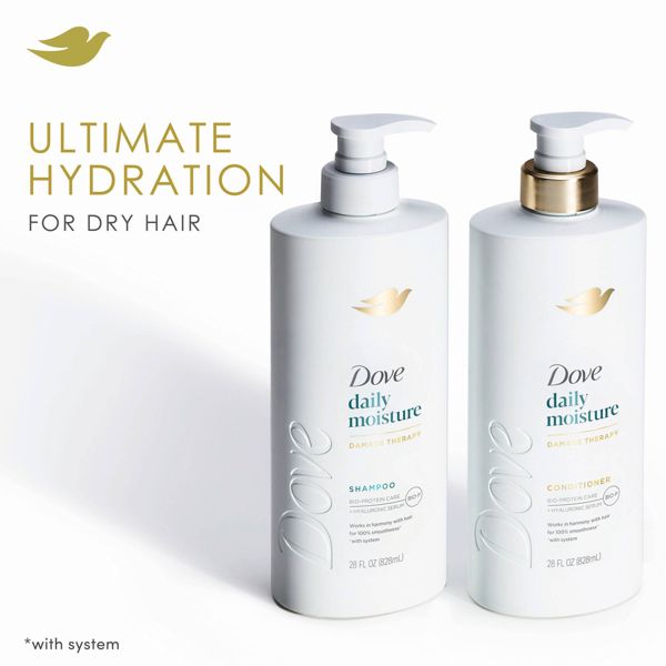 Dove Beauty Daily Moisture Hair Shampoo Pump with Hyaluronic Serum & Bio-Protein Care - 28 fl oz