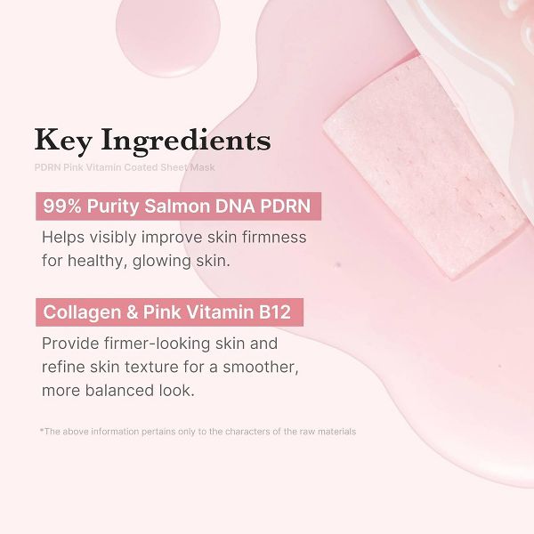 medicube PDRN Pink Vita Coating Face Mask Korean Skincare - 0.77oz