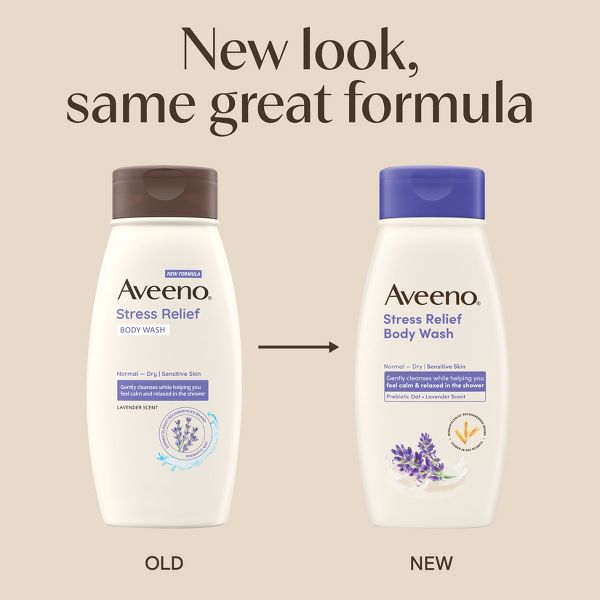 Aveeno Stress Relief Body Wash - Lavender - Fresh Scent - 18 fl oz