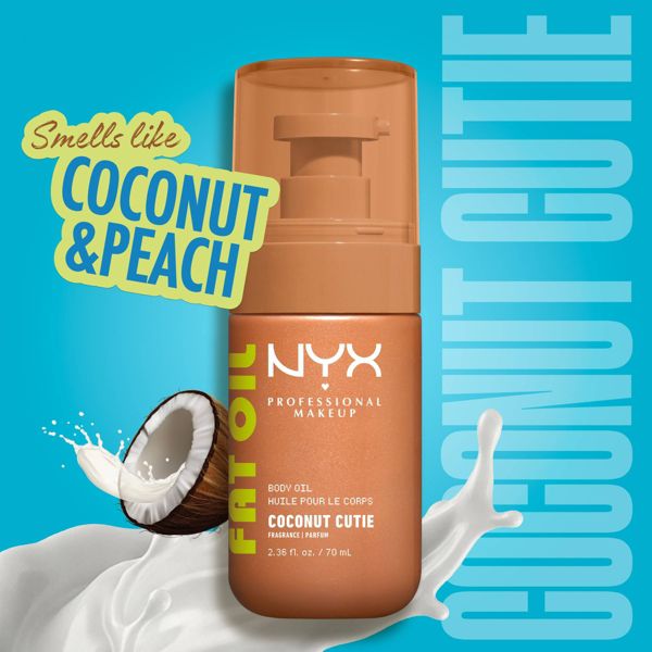 NYX Professional Makeup Fat Oil Body Oil with Vitamin E & Avocado Oil - Caramelt Mami - 0.68 fl oz