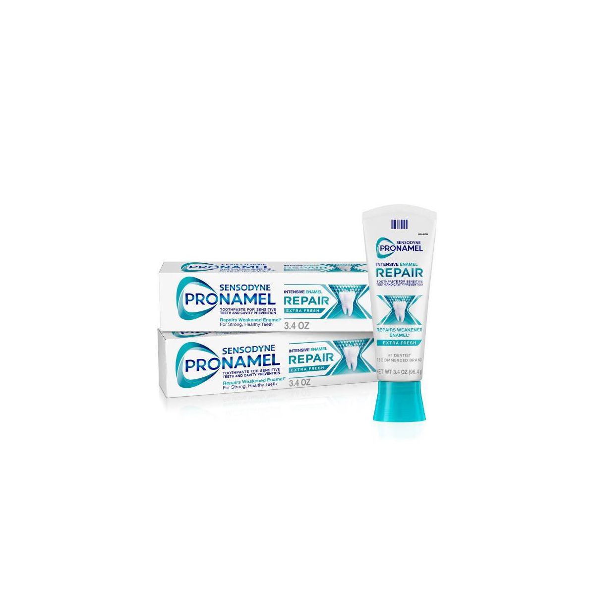 Sensodyne Pronamel Intensive Enamel Repair Fluoride Tarter Control Toothpaste for Sensitive Teeth & Cavity Protection - Extra Fresh - 3.4 oz/2pk