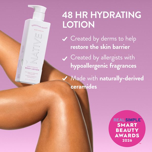 Native Sensitive Series 48H Hydrating Body Lotion - Hypoallergenic - Bare Jasmine - 18 fl oz