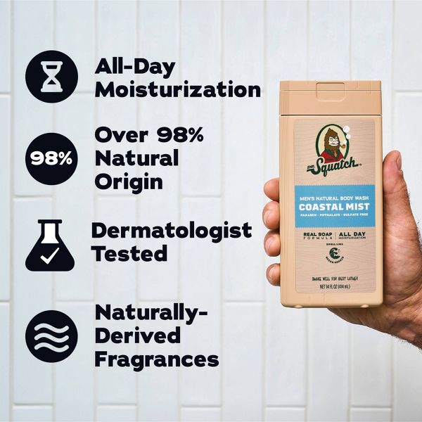 DR. SQUATCH Men's Non-Exfoliating Body Wash Coastal Mist - 14oz
