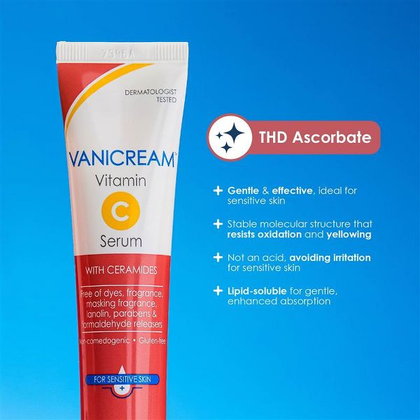 Vanicream Vitamin C Face Serum with Ceramides for Sensitive Skin - Unscented - 1.2 fl oz