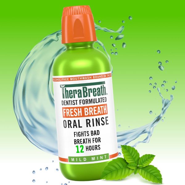 TheraBreath Fresh Breath Mouthwash Alcohol-Free - Mild Mint - 16 fl oz
