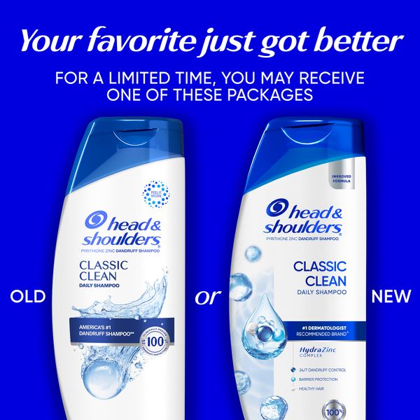 Head & Shoulders Dandruff Shampoo, Anti-Dandruff Treatment, Classic Clean for Daily Use, Paraben-Free - 20.7 fl oz