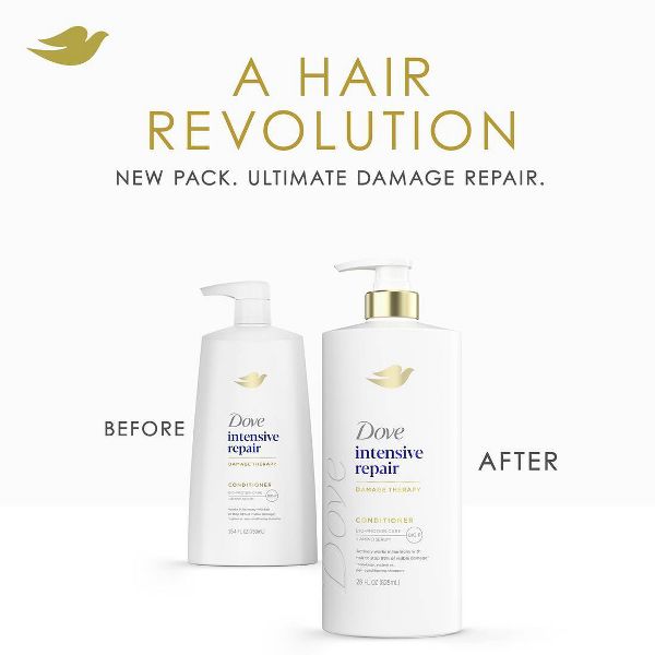 Dove Beauty Intensive Repair Hair Conditioner Pump with Glutamic Amino Serum & Bio-Protein Care - 28 fl oz