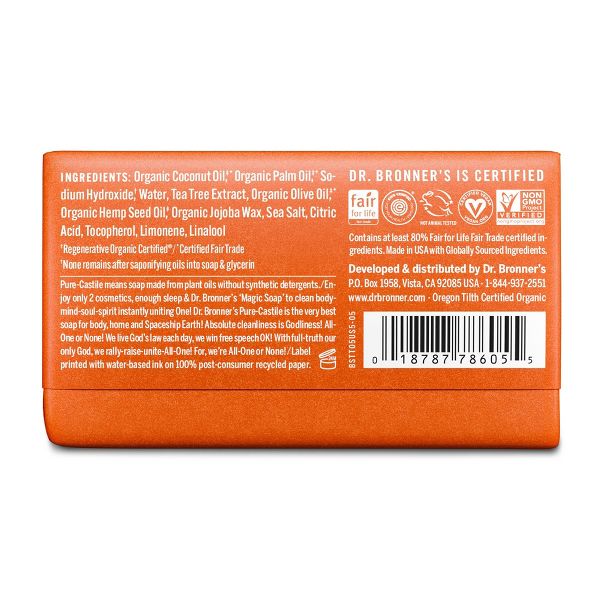 Dr. Bronner's All-One Pure-Castile Magic Bar Soap - Tea Tree - 5oz