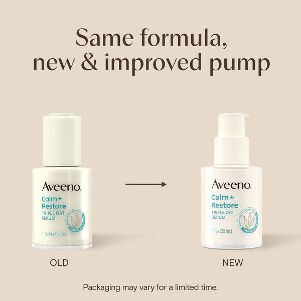 Aveeno Calm + Restore Triple Oat Hydrating Face Serum for Sensitive Skin - Fragrance Free, Alcohol-Free, 1 fl oz
