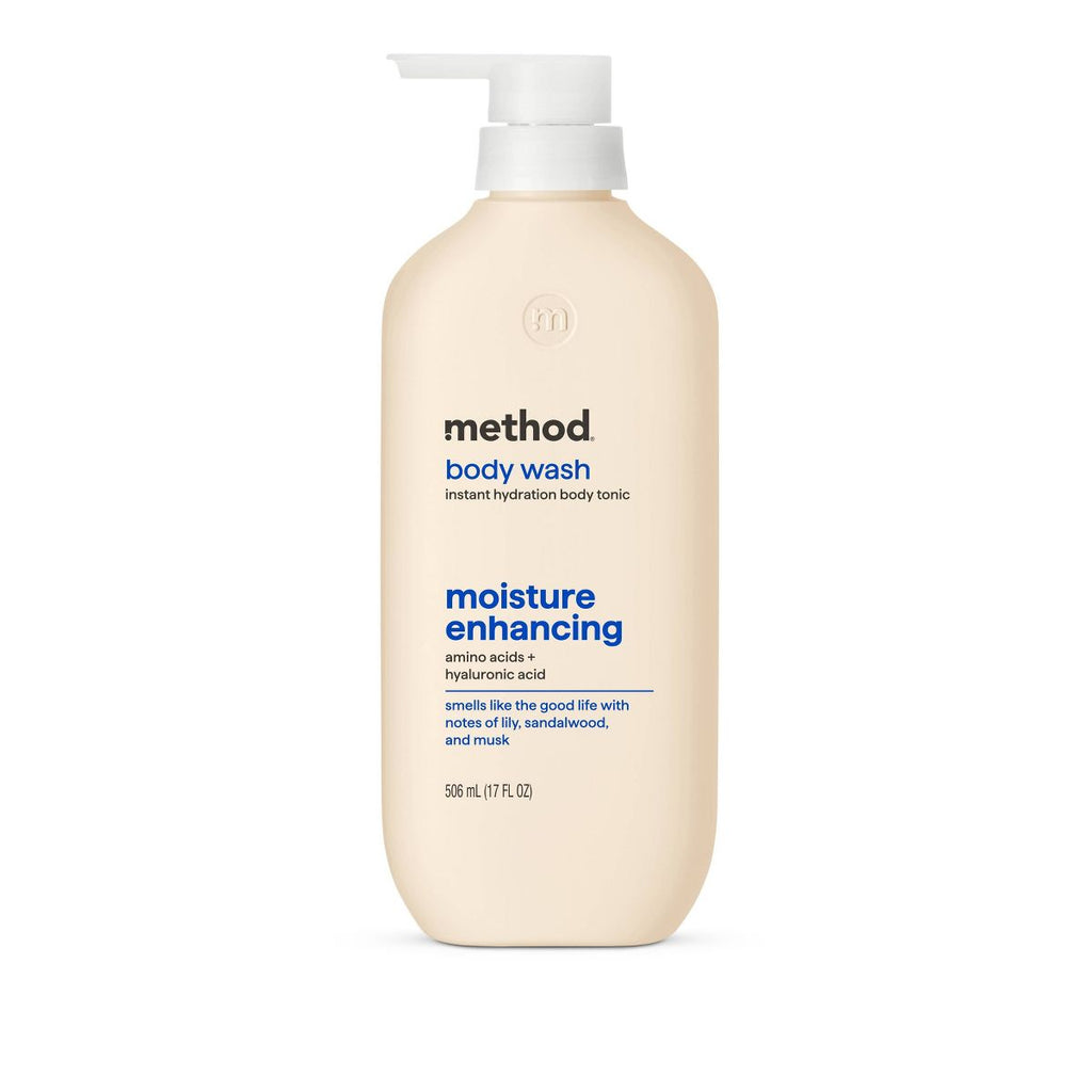 Method Moisture Enhancing Instant Hydration Body Wash Tonic with Bamboo Dust, Amino and Hyaluronic Acids - Lily, Sandalwood and Musk - 17 fl oz