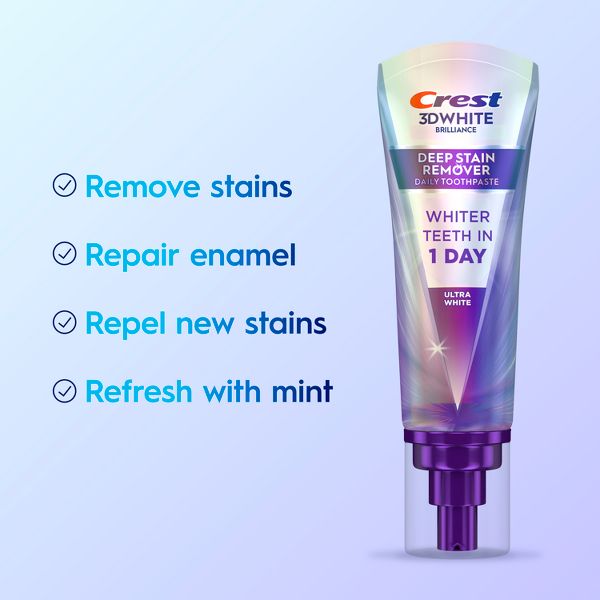 Crest 3D White Deep Stain Remover Daily Toothpaste - Ultra White - 2.1oz