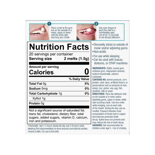 OraCoat XyliMelts for Dry Mouth Relief Slightly Sweet - 40ct