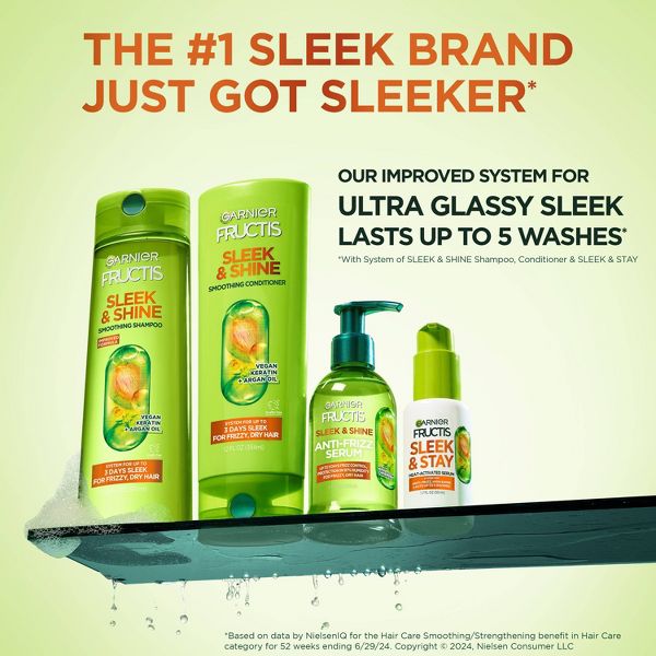 Garnier Fructis Sleek & Shine Fortifying Shampoo for Frizzy Hair - 12.5 fl oz