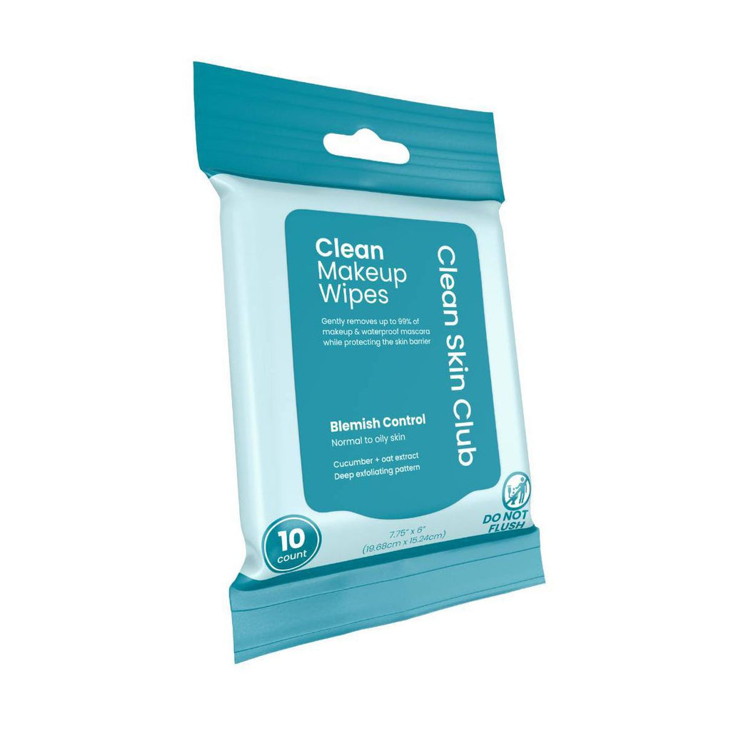 Clean Skin Club Makeup Facial Cleansing Wipes Blemish Control - 10ct
