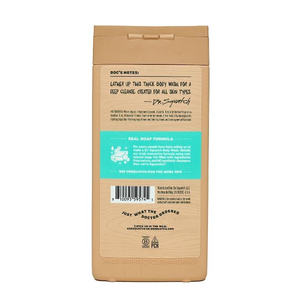 DR. SQUATCH Men's Natural Non-Exfoliating Body Wash - Coconut Castaway - 14 fl oz