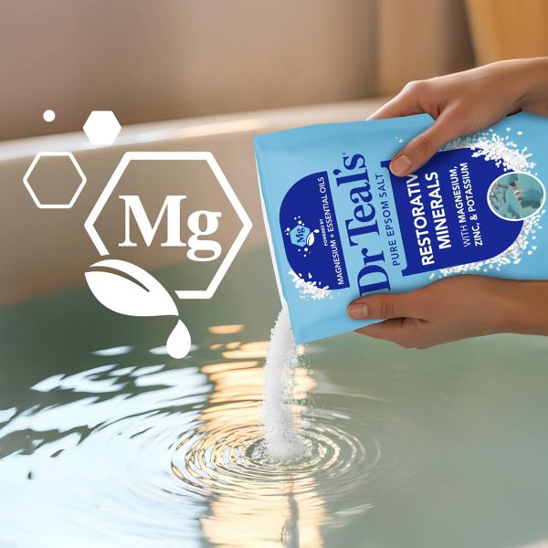 Dr Teal's Epsom Salt Magnesium Soak Restorative Minerals with Potassium & Zinc - 3lbs