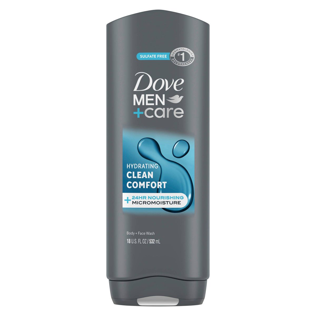 Dove Men+Care Clean Comfort Hydrating Body & Face Wash - Sulfate Free - 18 fl oz