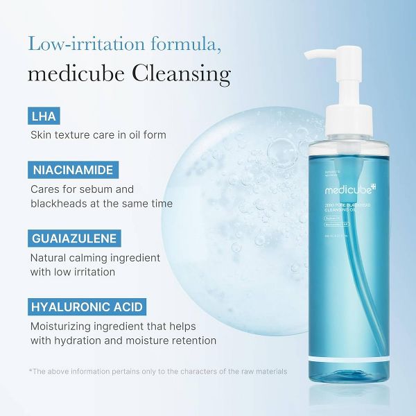 medicube Korean Skincare Zero Blackhead Face Cleansing Oil - 205ml
