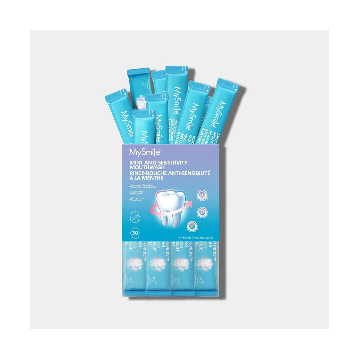 MySmile Nano-Hydroxyapatite Mouthwash for Sensitive Teeth, Fluoride-free, 30 Pack