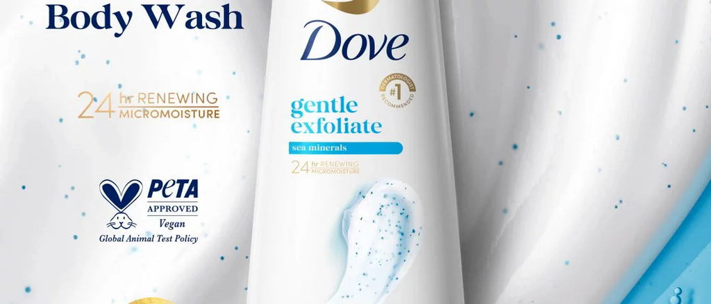 Dove Gentle Exfoliate Body Wash - Sea Minerals 24hr Lotion-Soft Skin - 20 fl oz