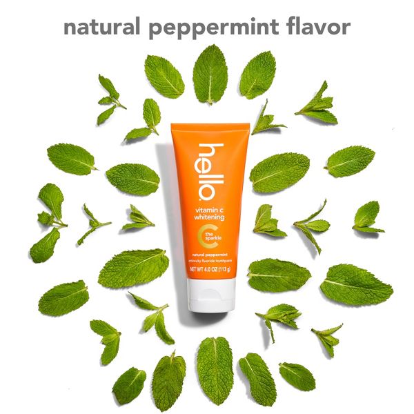 hello Vitamin C Teeth Whitening Toothpaste with Fluoride - Natural Peppermint - 4oz