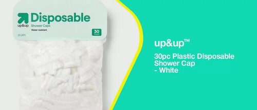 30pc Plastic Disposable Shower Cap - White - up&up™