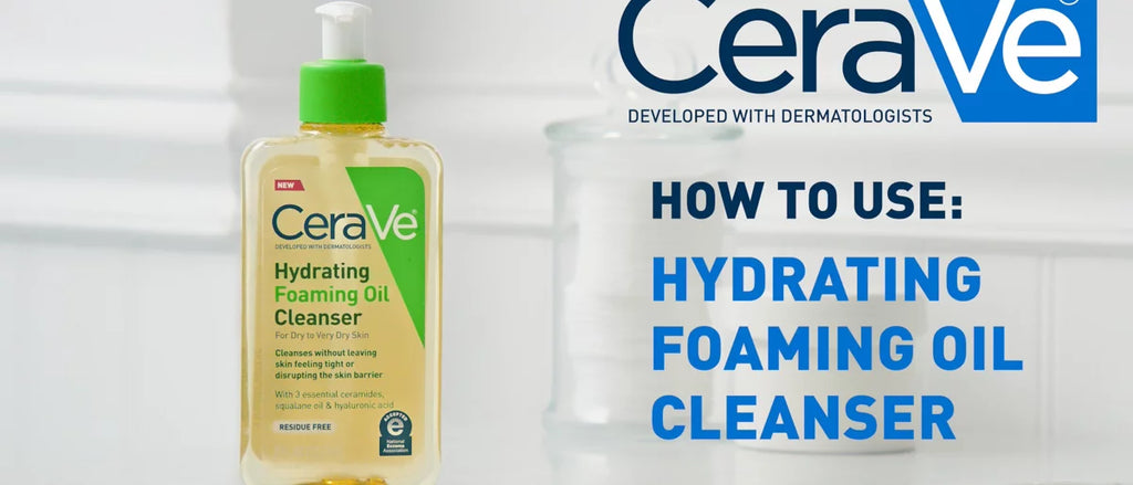 CeraVe Hydrating Foaming Cleansing Oil Face Wash with Squalane Oil, Triglyceride and Hyaluronic Acid For Dry to Very Dry Skin - 12 fl oz