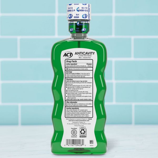 ACT Mint Fluoride Rinse Mouthwash - 18 fl oz