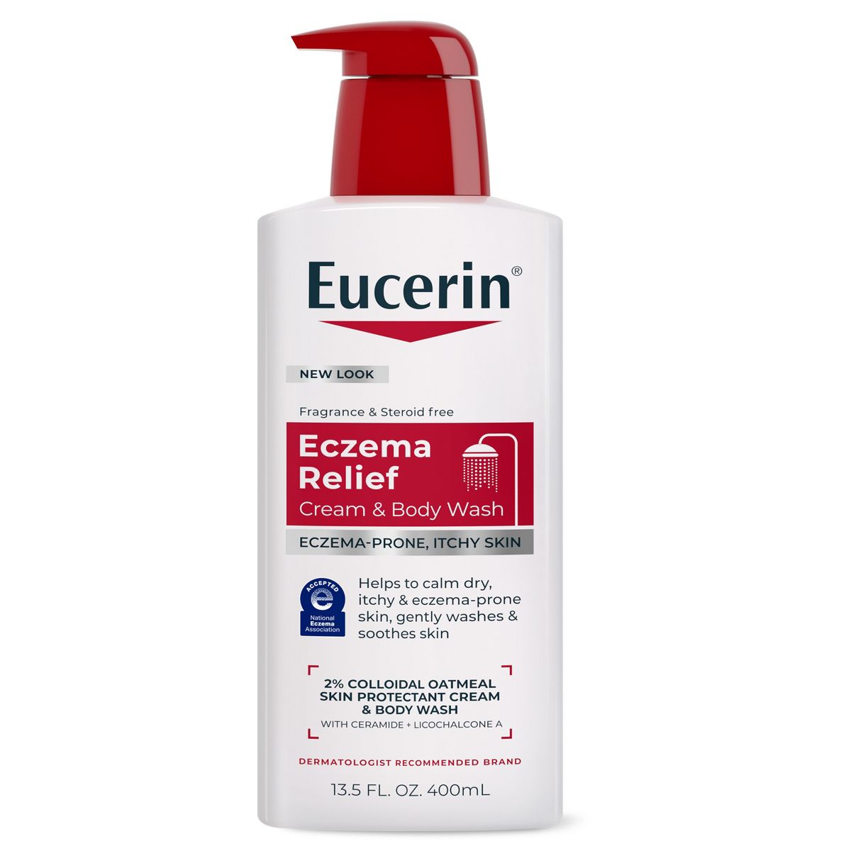 Eucerin Eczema Relief Cream & Body Wash Gentle Cleanser - Unscented - 13.5 fl oz