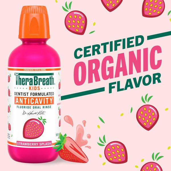 TheraBreath Kids' Fluoride Mouthwash - Strawberry Splash - 10 fl oz