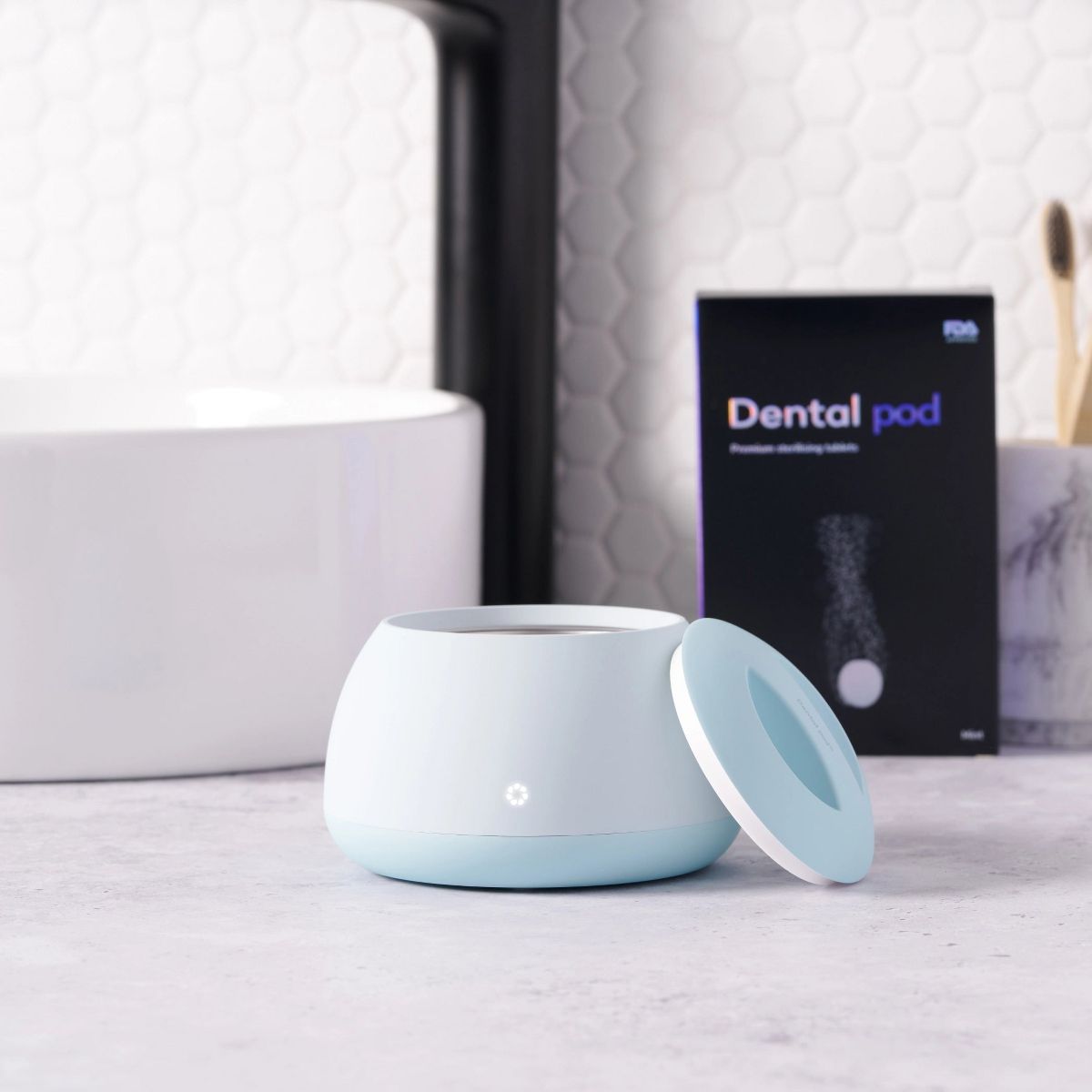 Zima Dental Pod Ultrasonic Cleaner - Retainer Cleaner, Denture Cleaner, Invisalign Cleaner, Night Guard Cleaner, Aligner Cleaner