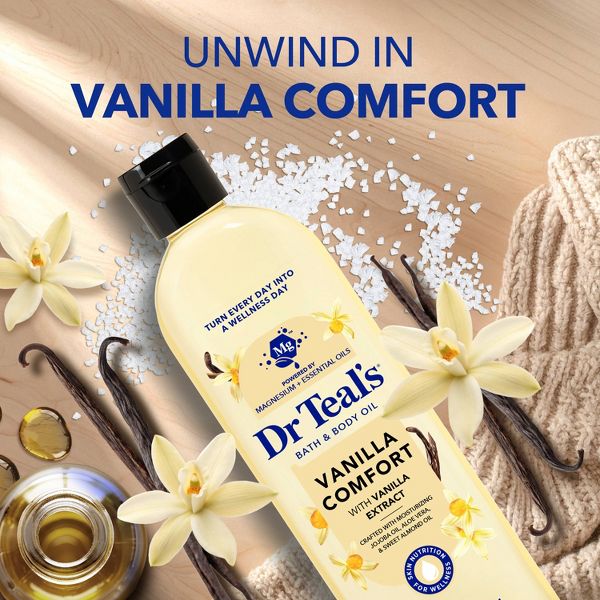 Dr Teal's Vanilla Comfort Moisturizing Bath & Body Oil with Essential Oils - 8.8 fl oz