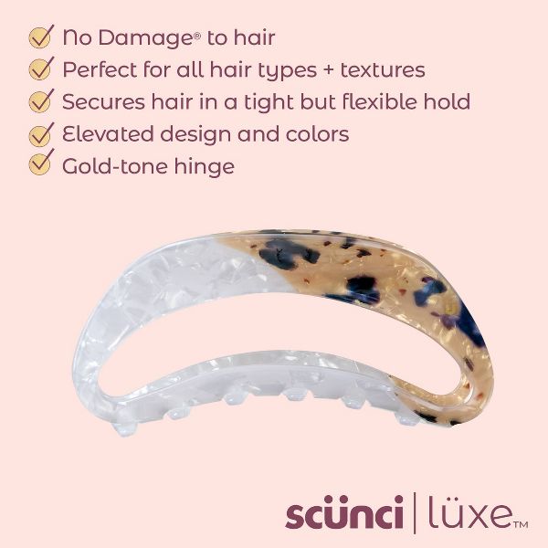 scünci | lüxe Mixed Acrylic Open Cut Claw Clip - Pearly Ivory & Tort