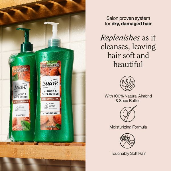 Suave Professionals Almond + Shea Moisturizing Shampoo and Conditioner - 56 fl oz/2pc