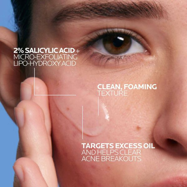 La Roche Posay Effaclar Acne Face Cleanser Medicated Gel Face Cleanser with Salicylic Acid for Acne Prone Skin - 6.76 fl oz