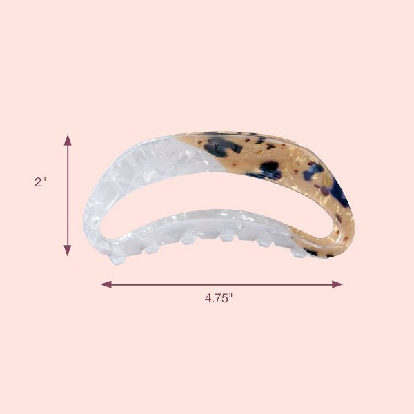 scünci | lüxe Mixed Acrylic Open Cut Claw Clip - Pearly Ivory & Tort