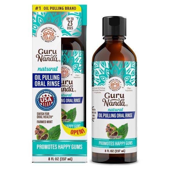 GuruNanda Oil Pulling - Farmed Mint - 8 fl oz