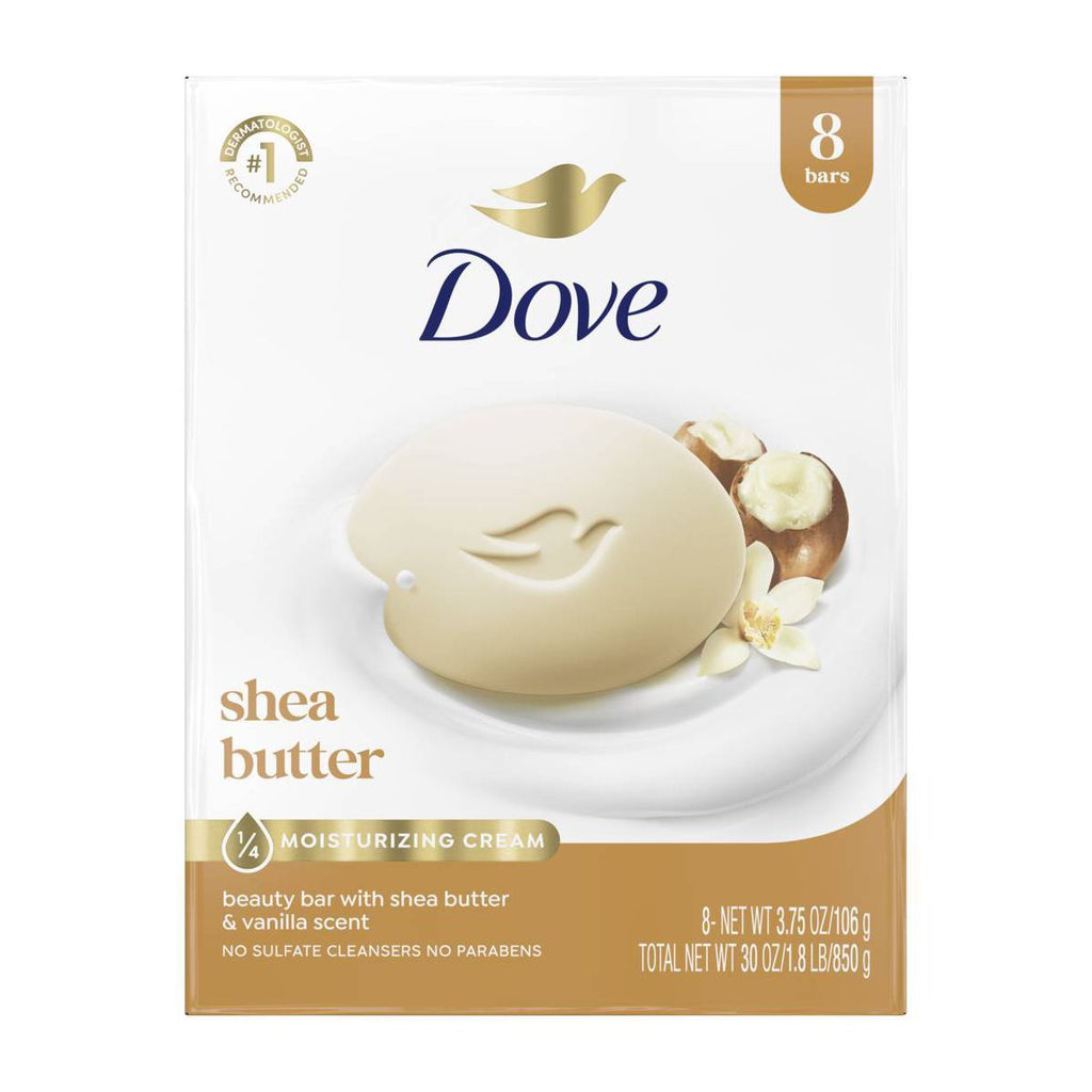 Dove Beauty Purely Pampering Shea Butter with Warm Vanilla Beauty Bar Soap - 8pk - 3.75oz each