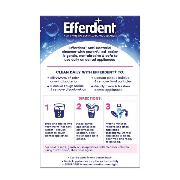 Efferdent Denture Cleanser Tablets, Complete Clean Formula, 102 Count