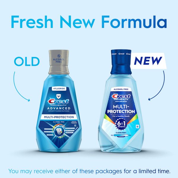 Crest Pro-Health Advanced Multi-Protection Alcohol Free Mouth Wash - Fresh Mint - 1L/2pk