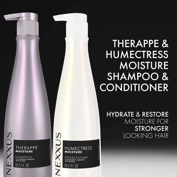 Nexxus Shampoo and Conditioner Therappe & Humectress Ultimate Moisture for Dry Hair with Elastin Protein and Green Caviar - 27 fl oz/ 2ct