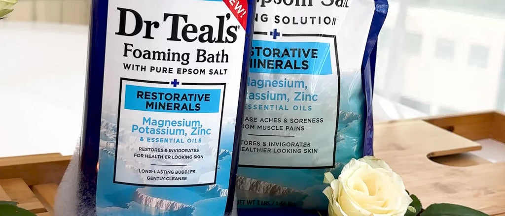 Dr Teal's Foaming Bath with Pure Epsom Salt, Restorative Minerals with Magnesium, Potassium & Zinc - 34 fl oz