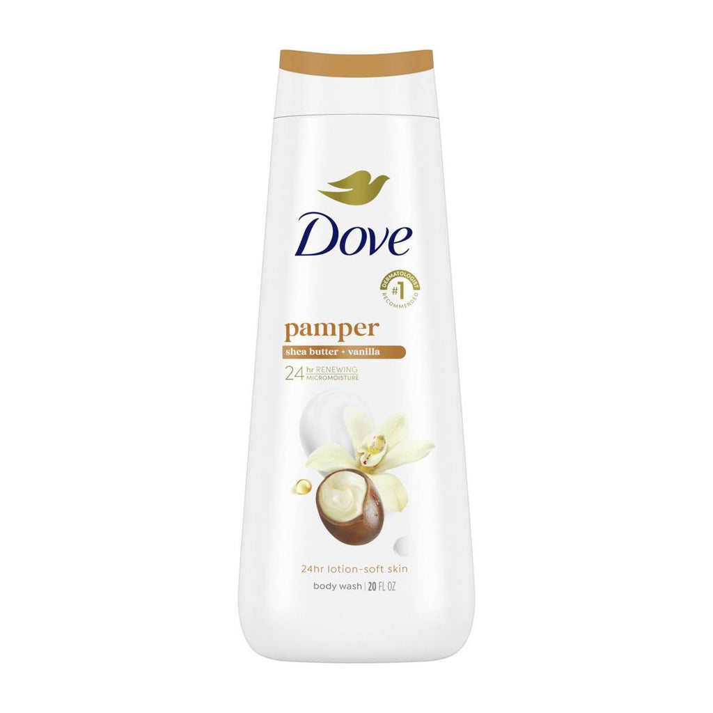 Dove Pamper Body Wash - Shea Butter & Vanilla 24hr Lotion-Soft Skin - 20 fl oz