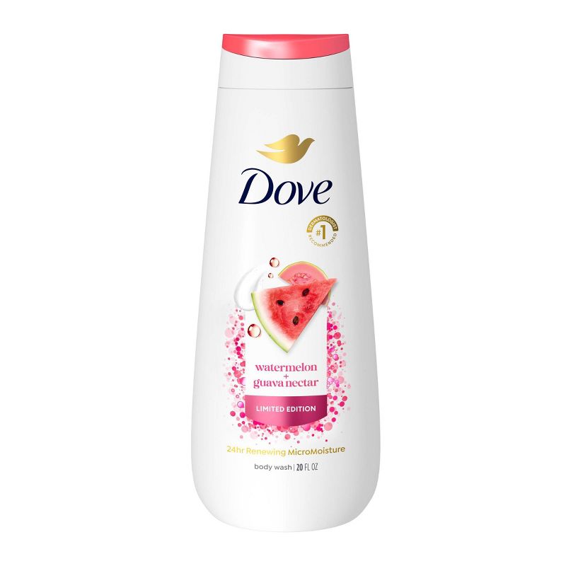 Dove Beauty Body Wash - Watermelon + Guava - Limited Edition 24HR Lotion-Soft Skin - 20 fl oz