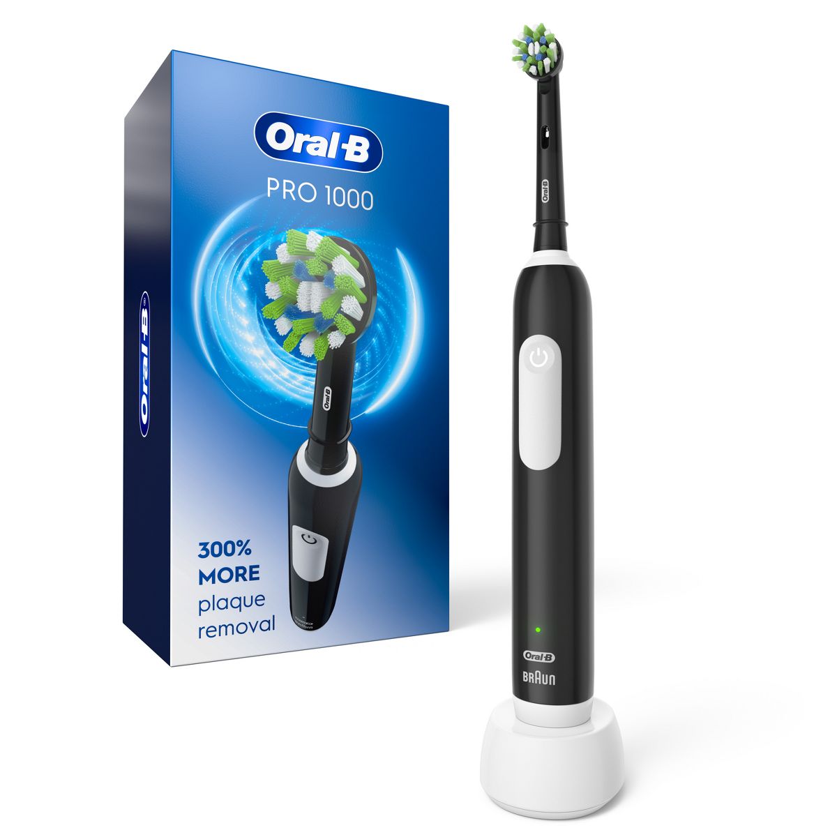 Oral-B Pro 1000 Power Rechargeable Battery Electric Toothbrush with Multiple Brush Modes - Black