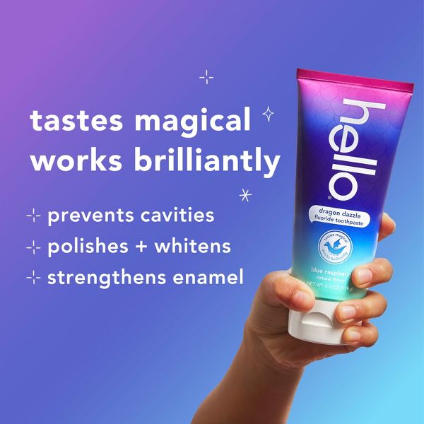 hello Kids' Dragon Dazzle Blue Raspberry Fluoride Toothpaste - 4.2oz