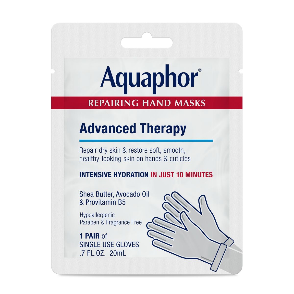 Aquaphor Advanced Therapy Repairing Hand Mask - 0.7 fl oz