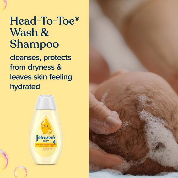 Johnson's First Touch Baby Gift Set Includes Baby Bath Wash & Shampoo, Body Lotion, & Diaper Rash Cream - 3ct