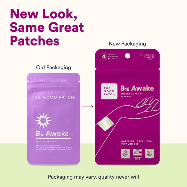 The Good Patch B12 Awake Energy Support Patches - Caffeine + Vitamin B12 - 4ct