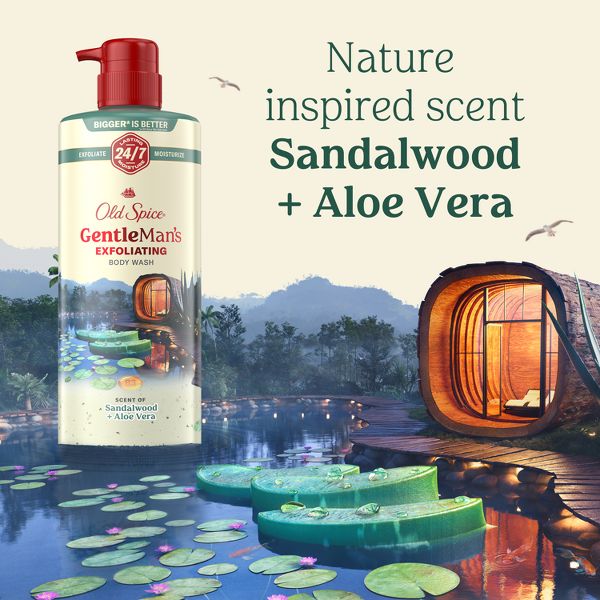 Old Spice Gentle Man's Blend Exfoliating Bodywash Pump - Sandalwood & Aloe Vera - 26 fl oz